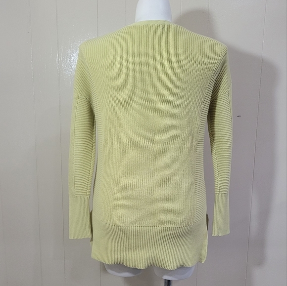 Rachel Zoe Long Sleeve Green Sweater High Low Jumper Plunge Neck Women's Sz L - Picture 4 of 10